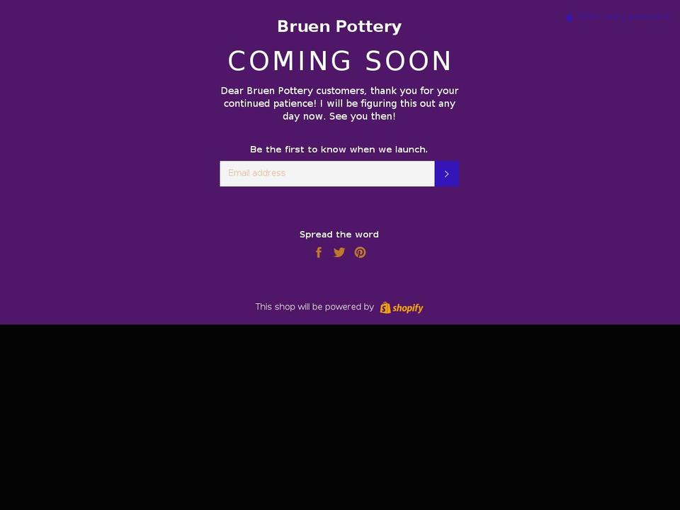 bruenpottery.com shopify website screenshot
