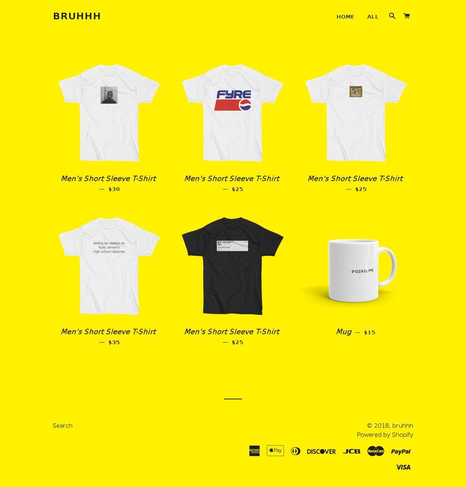 bruhhh.com shopify website screenshot
