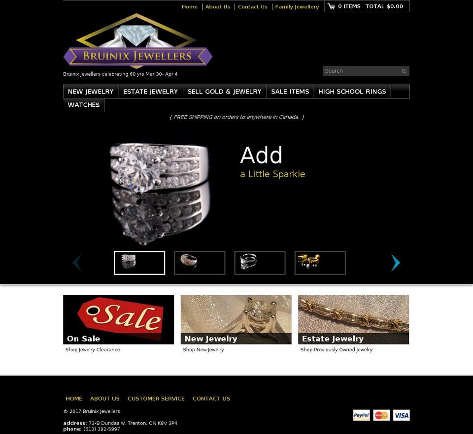 bruinixjewellers.com shopify website screenshot