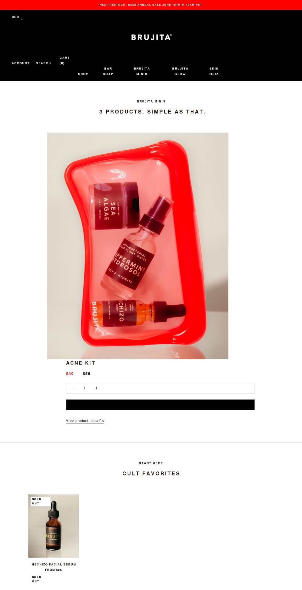 brujitaskincare.com shopify website screenshot