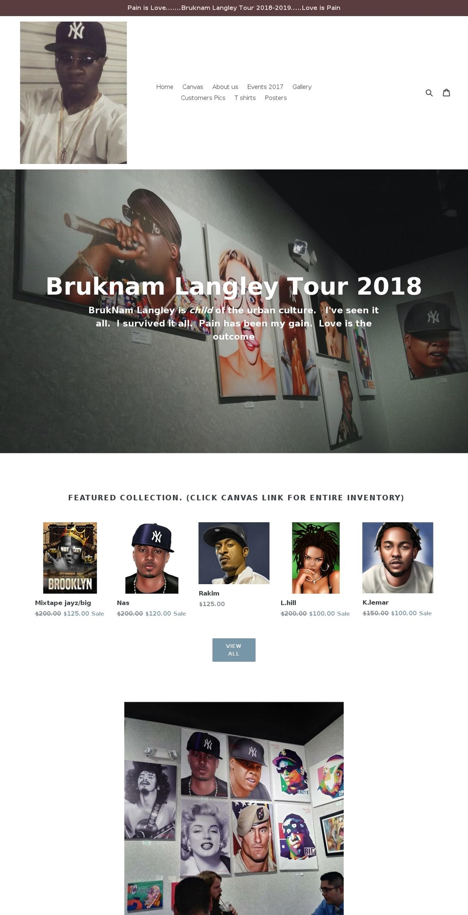 bruknamlangley.com — Shopify storefront screenshot
