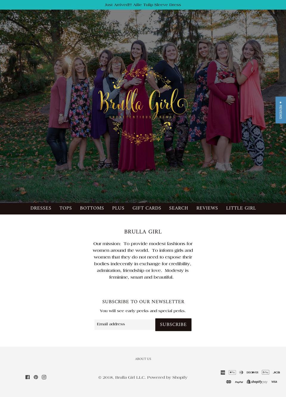 brulagirl.com — Shopify storefront screenshot