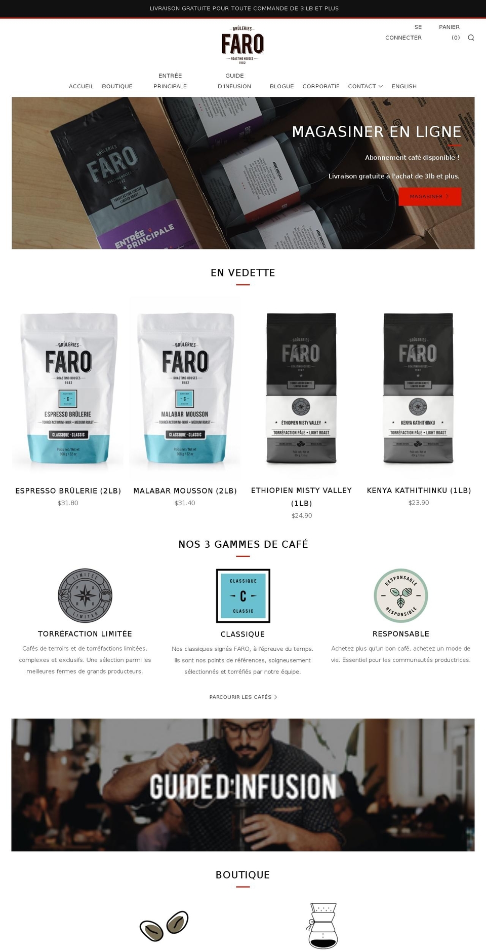 bruleriesdecafe.com — Shopify storefront screenshot