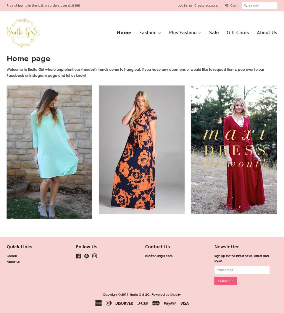 brullagirl.com shopify website screenshot