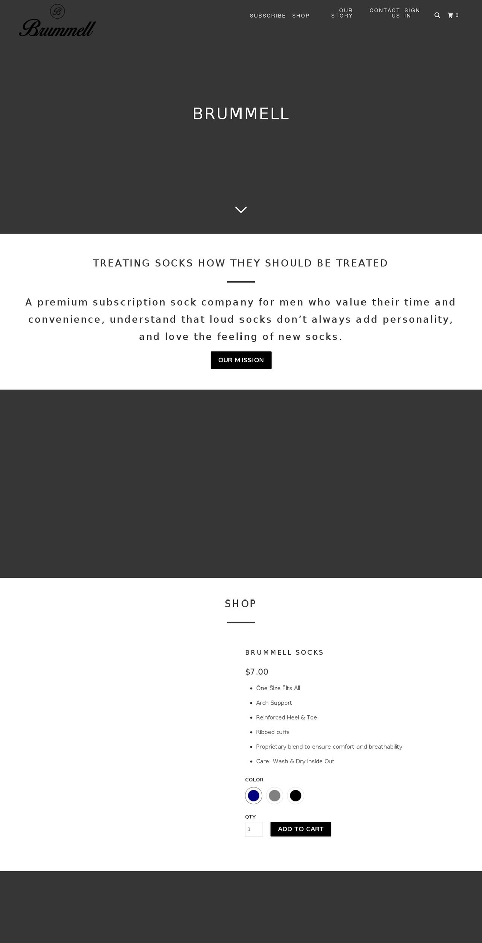 brummellco.com shopify website screenshot