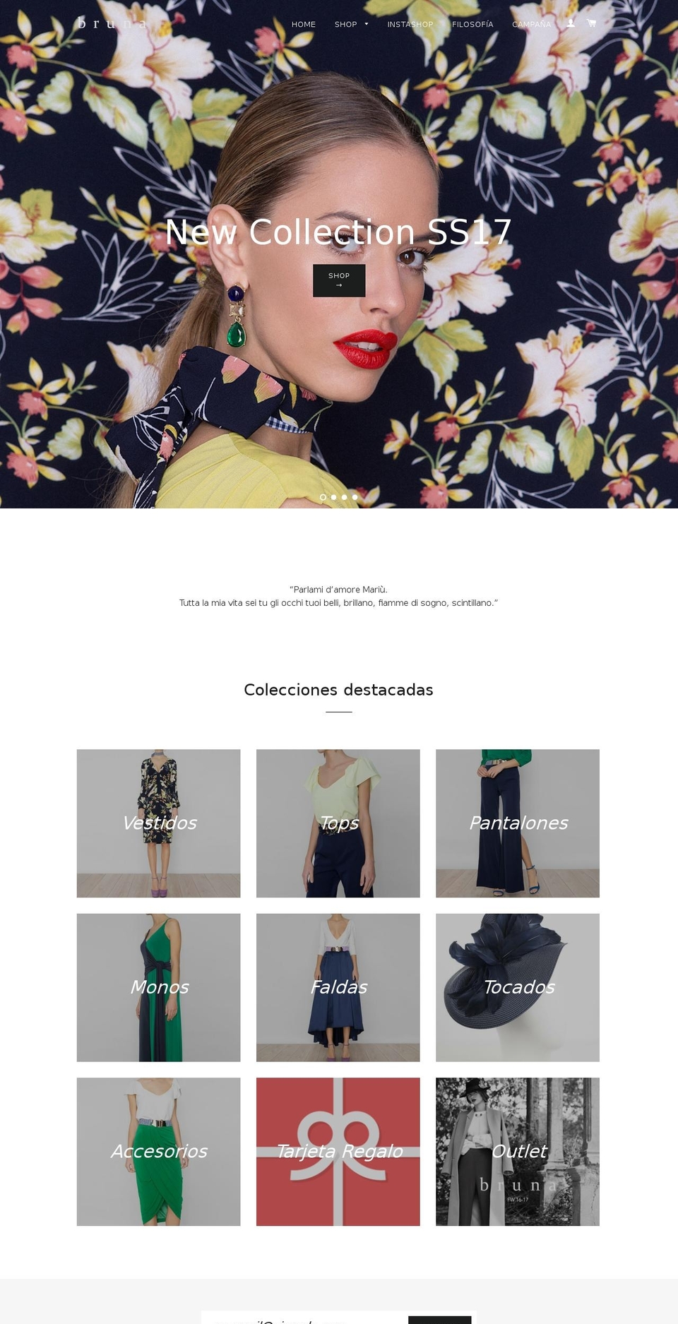 brunacoleccion.com shopify website screenshot