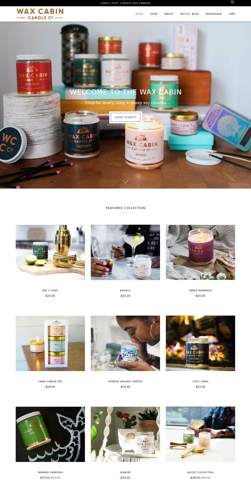 brunchcandle.com — Shopify storefront screenshot