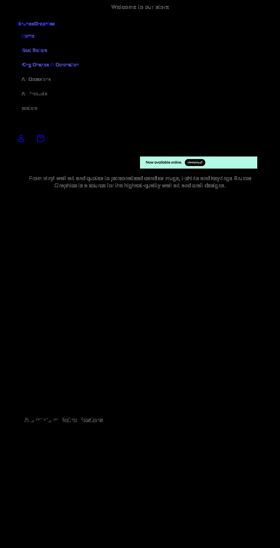 brunosgraphics.co.uk shopify website screenshot