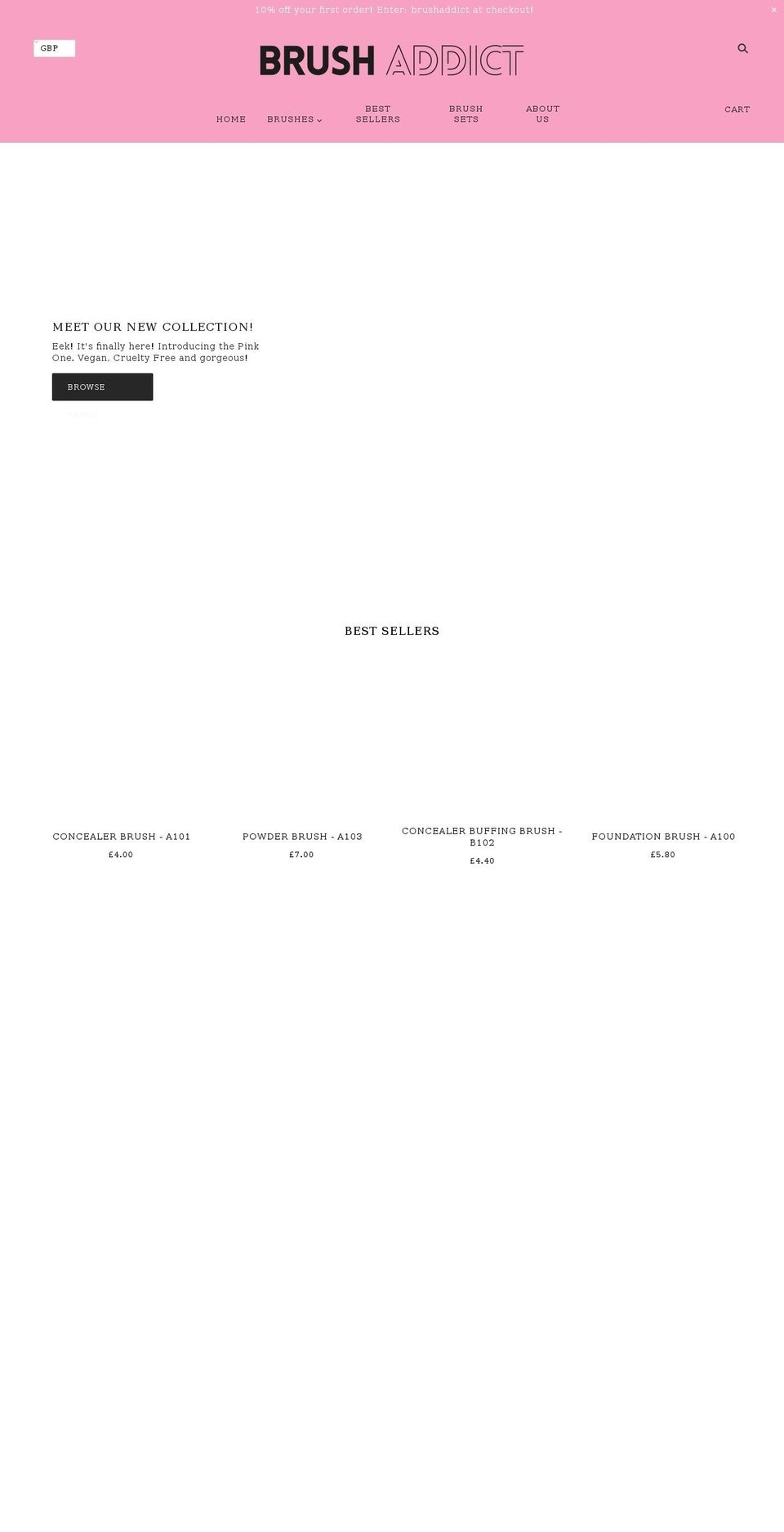 brushaddict.com shopify website screenshot