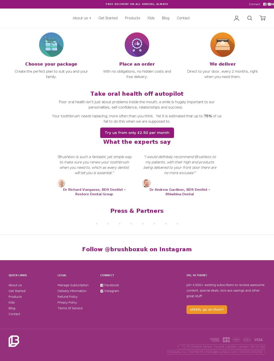 brushbox.com shopify website screenshot
