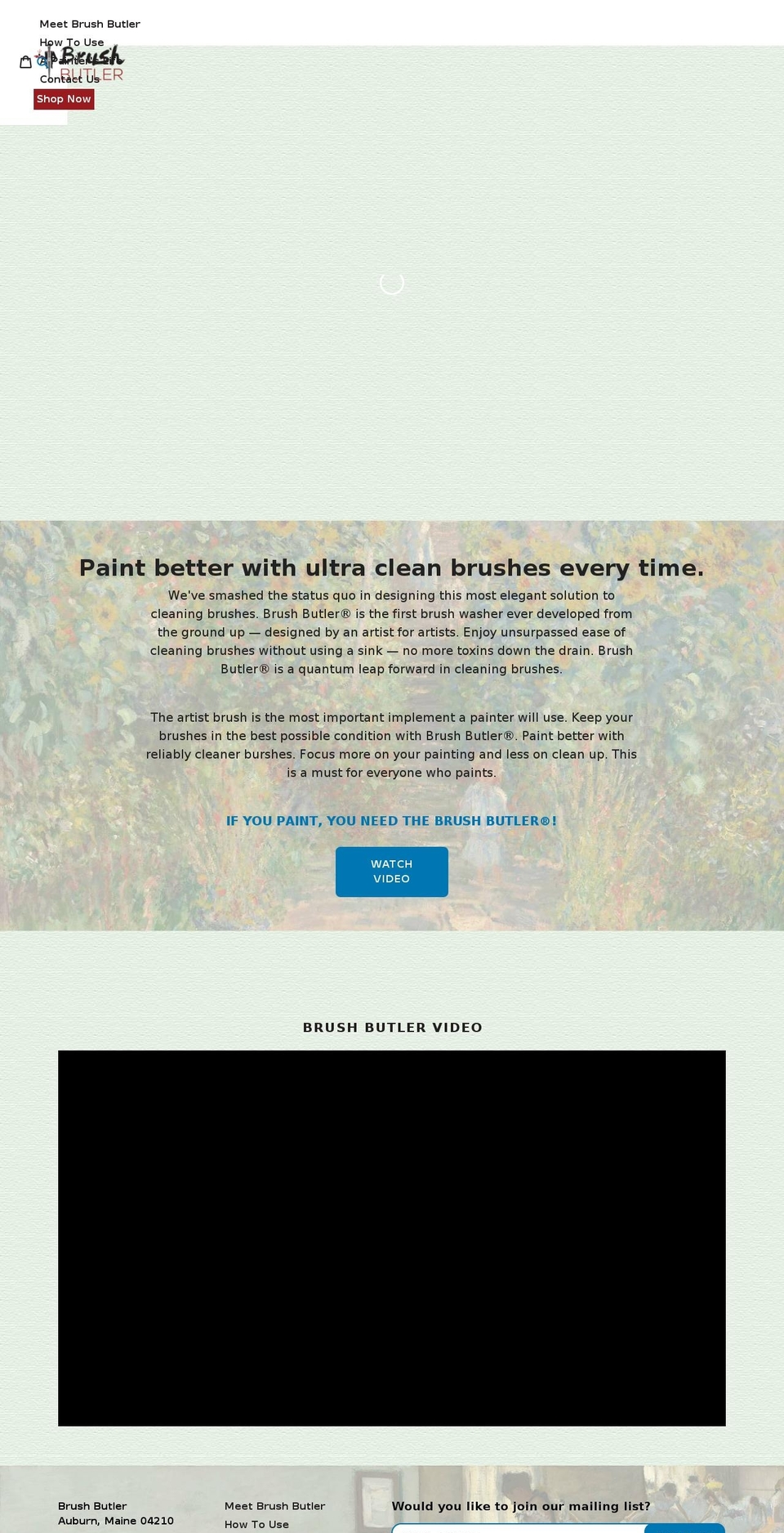 brushbutler.net shopify website screenshot
