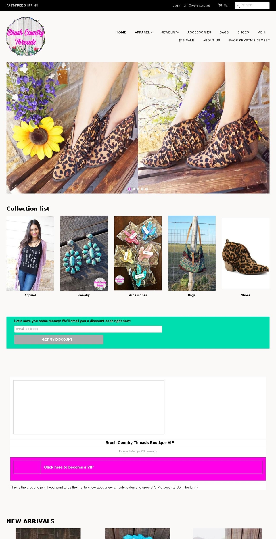 brushcountrythreads.com — Shopify storefront screenshot