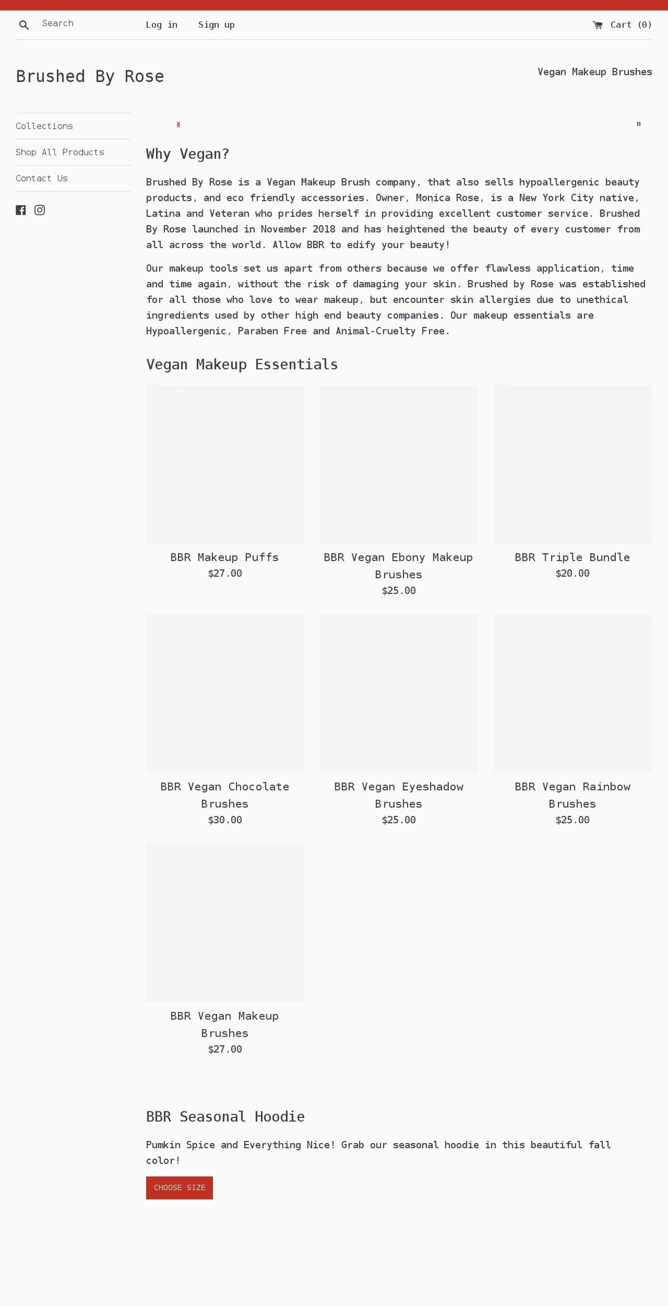 brushedbyrose.com shopify website screenshot
