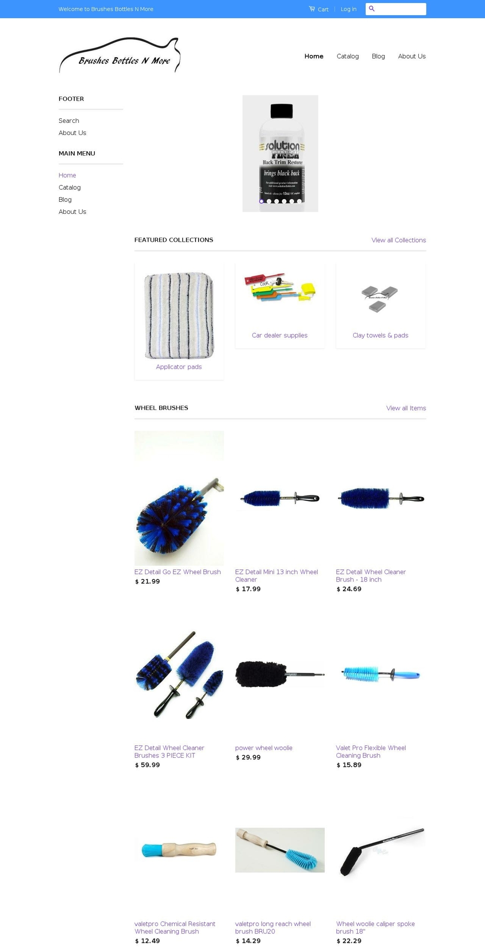 brushesbottlesnmore.com shopify website screenshot