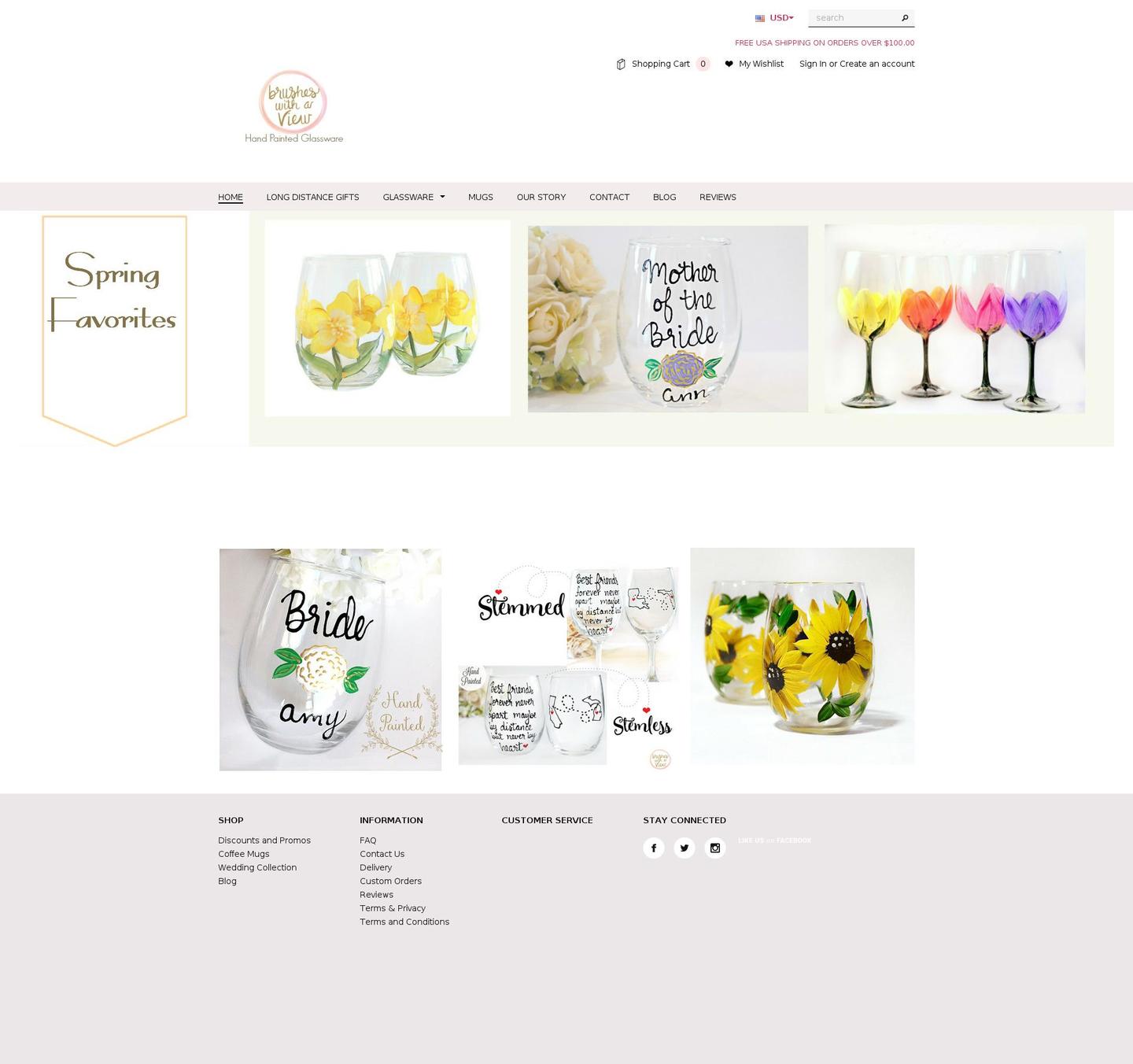 brusheswithaview.com shopify website screenshot