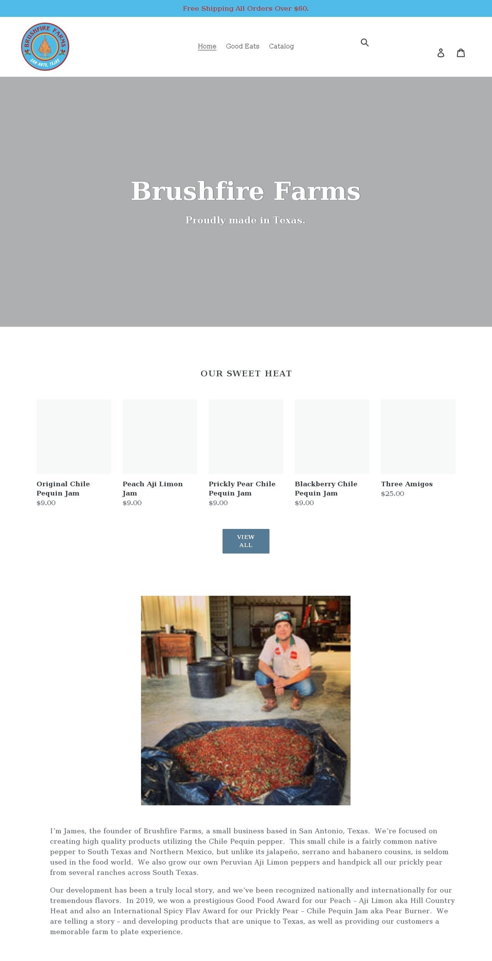 brushfirefarms.com shopify website screenshot