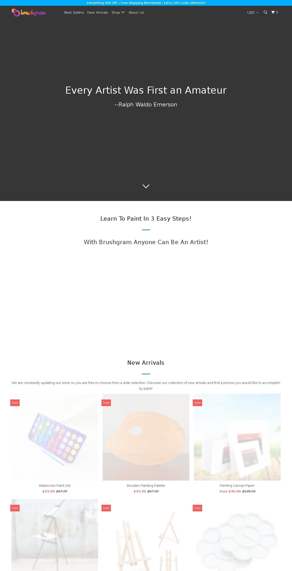 brushgram.com shopify website screenshot