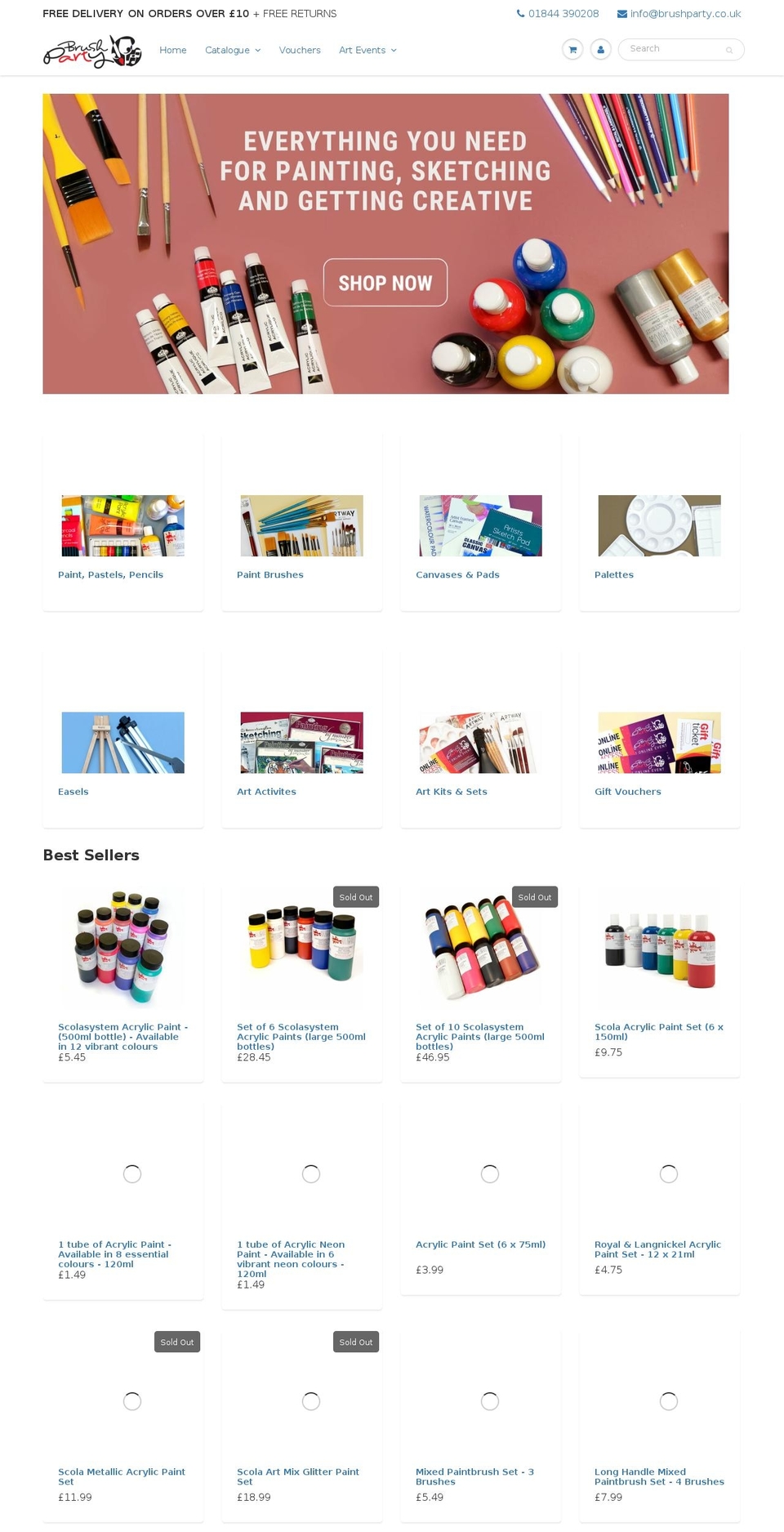 brushpartyshop.co.uk shopify website screenshot