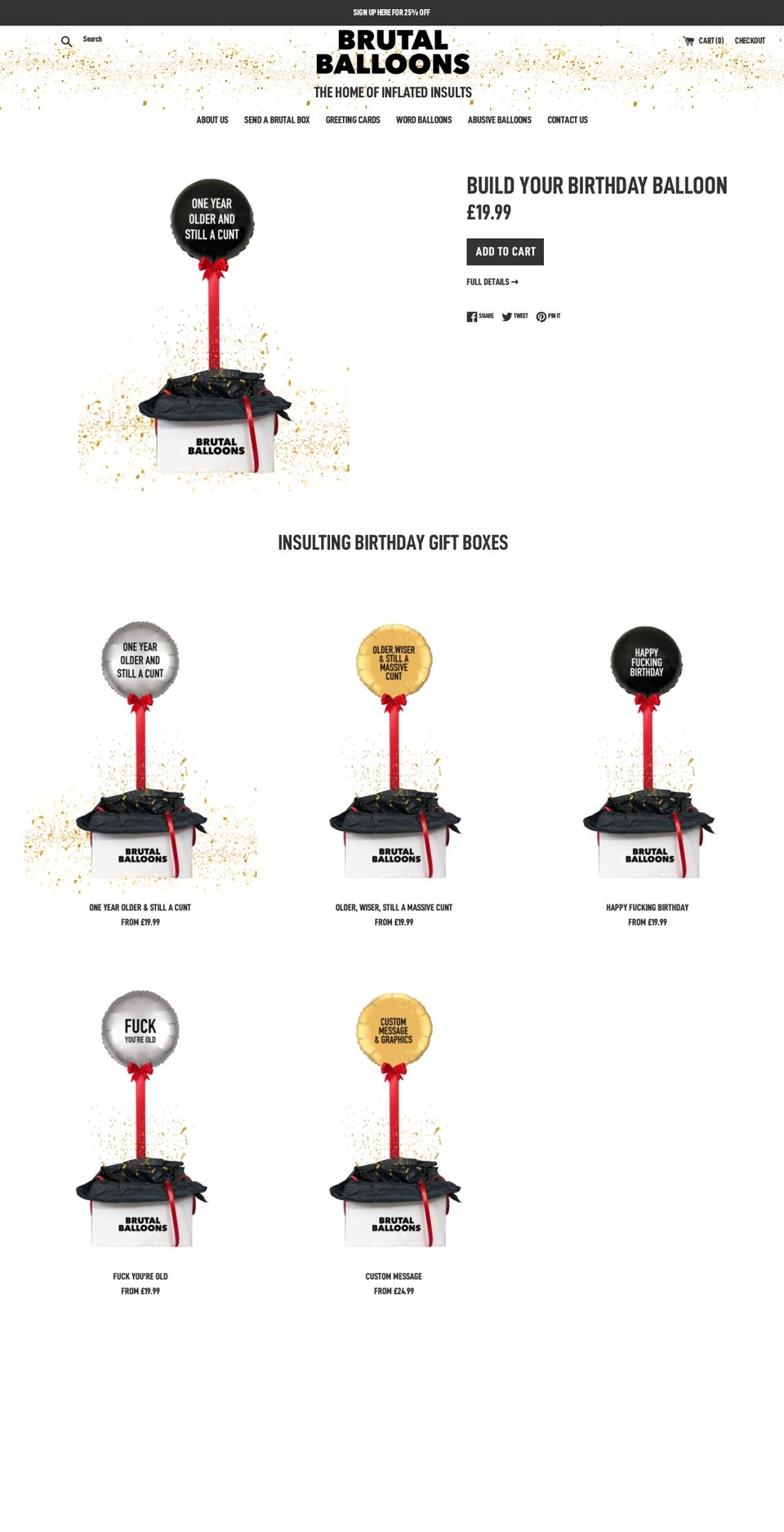 brutalballoons.com — Shopify storefront screenshot