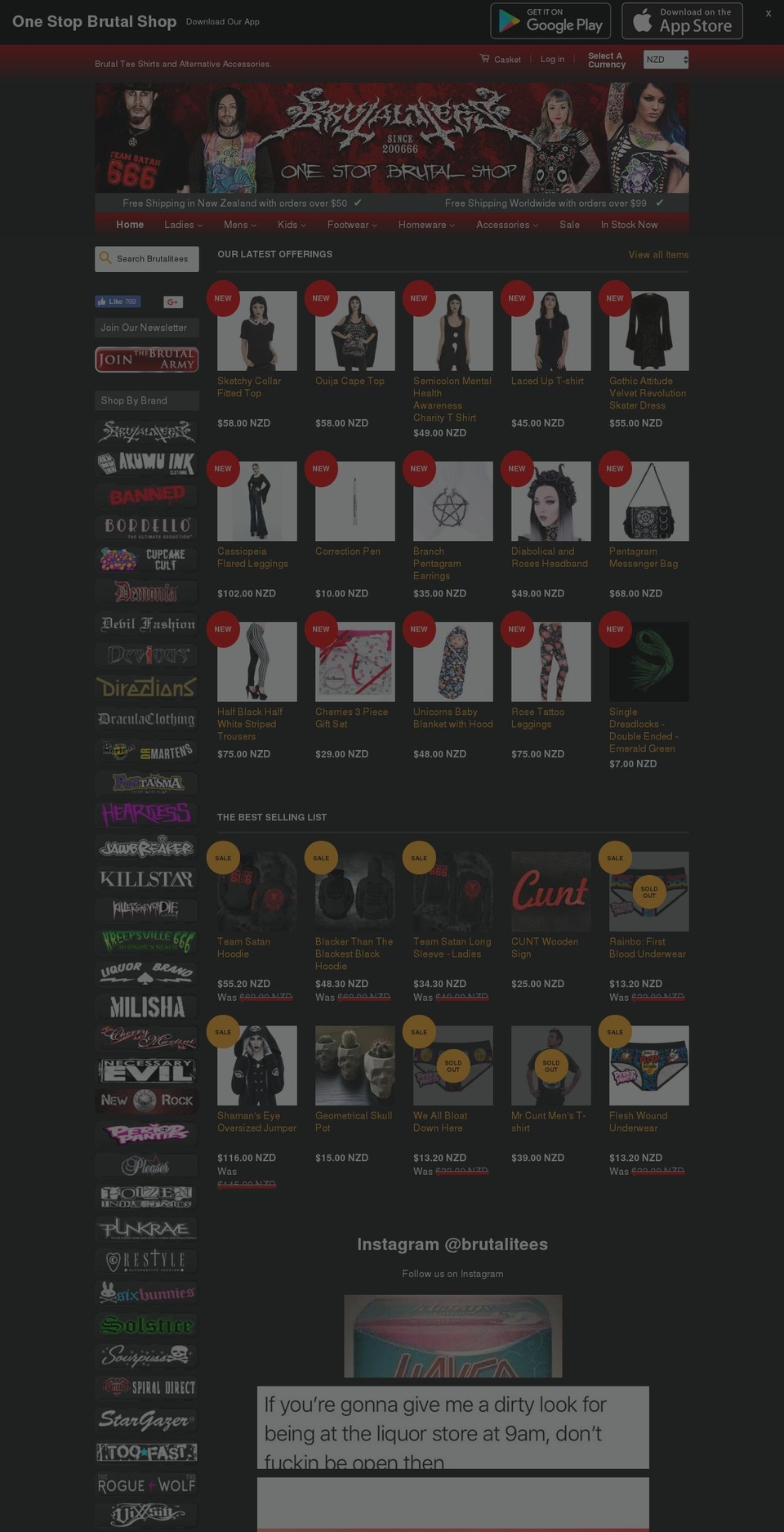 brutalitees.com — Shopify storefront screenshot