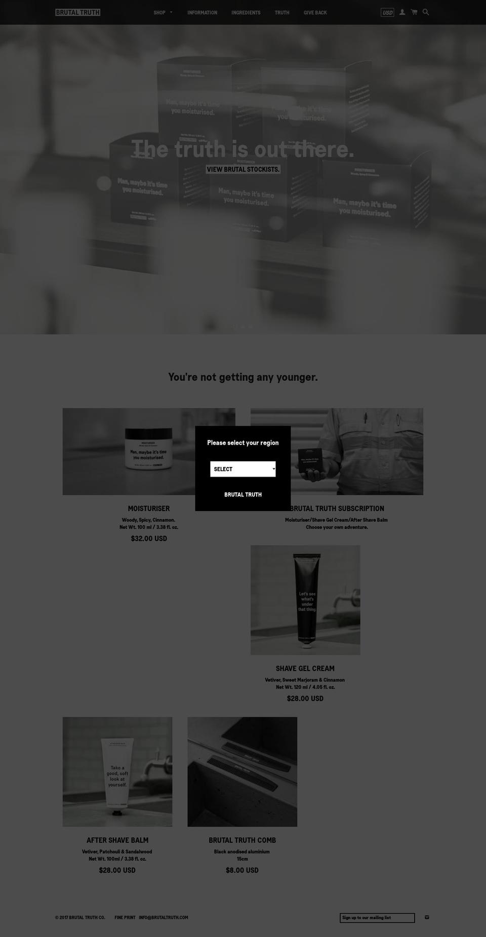 brutaltruth.com shopify website screenshot