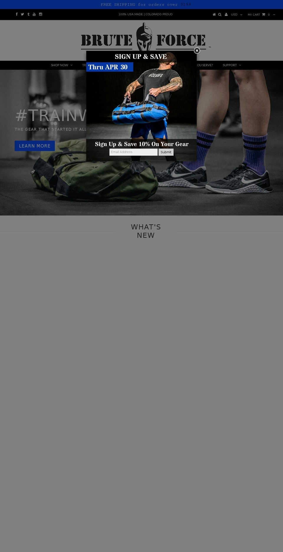 bruteforcebags.com shopify website screenshot