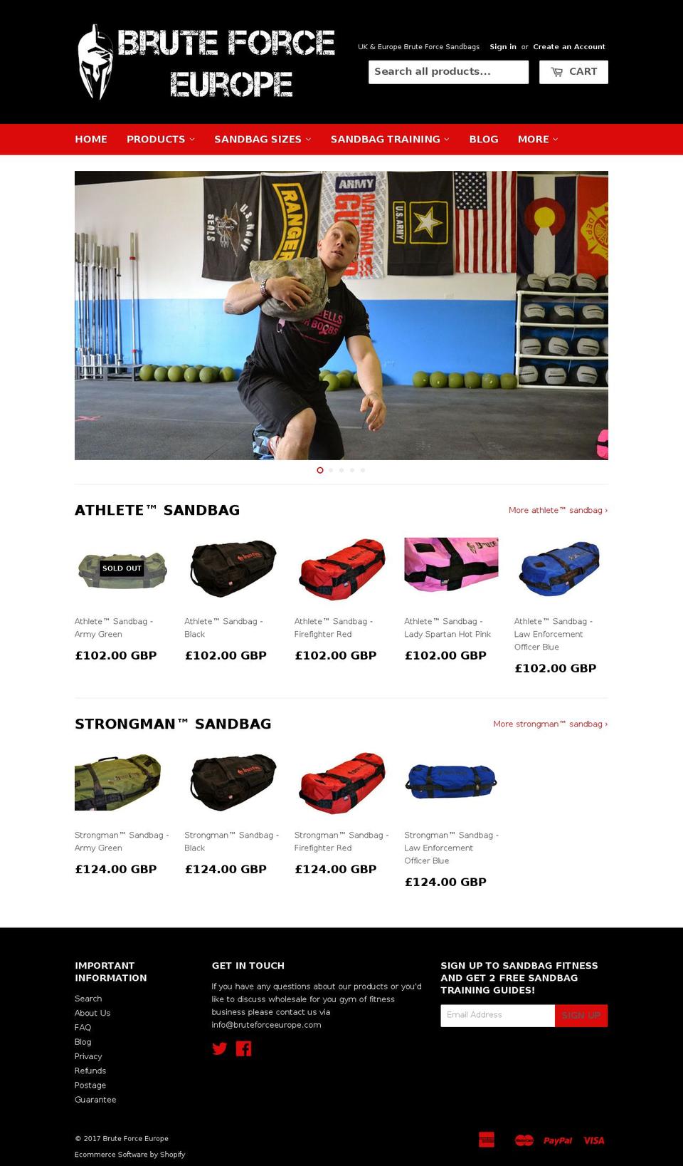 bruteforceeurope.com shopify website screenshot