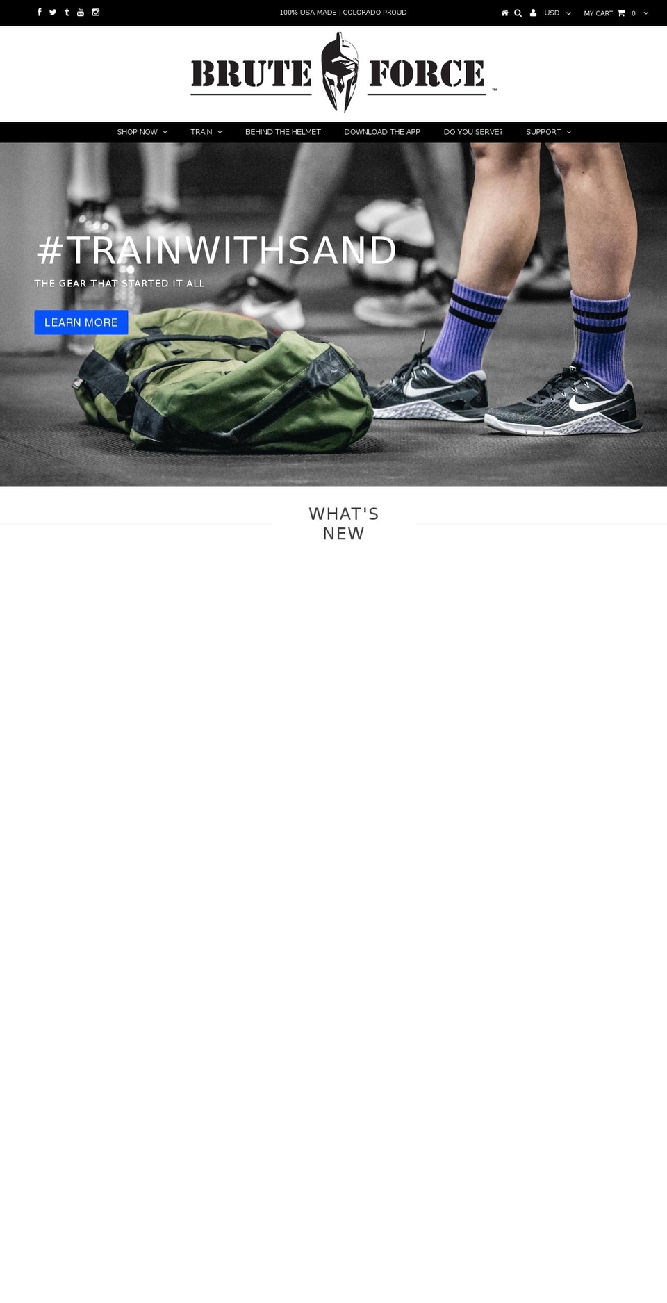 bruteforcetraining.com shopify website screenshot