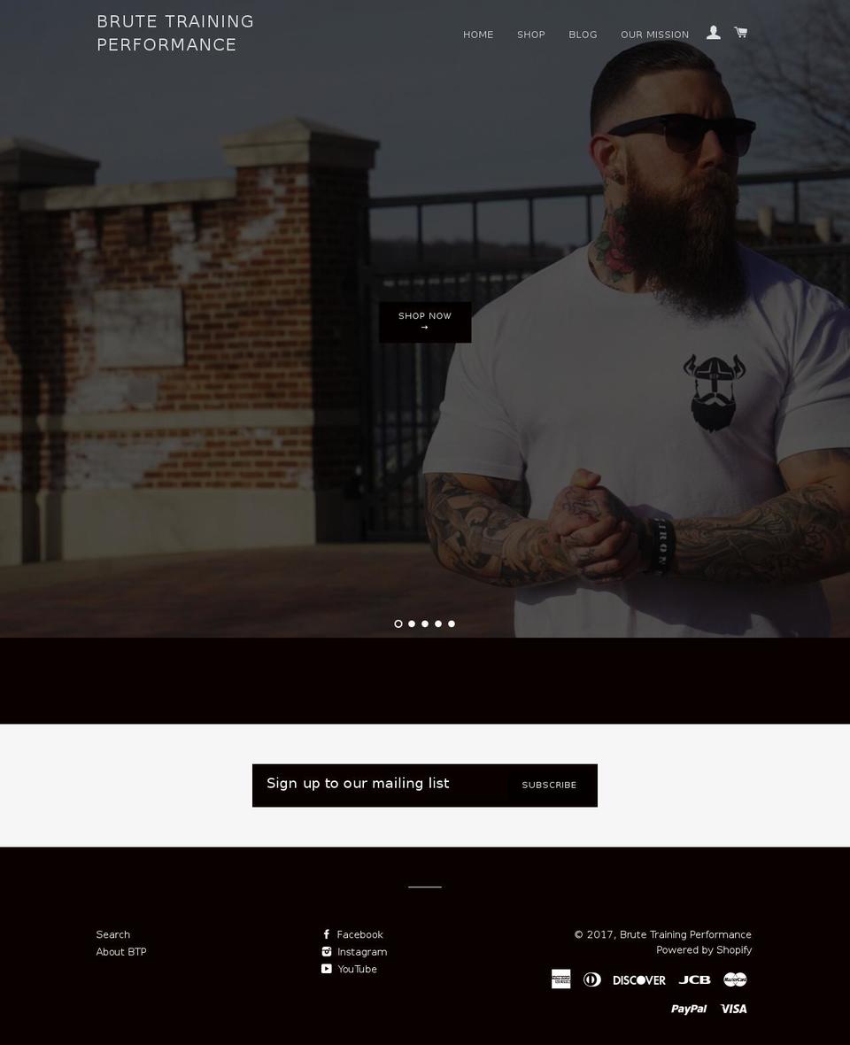 brutetrainingperformance.com shopify website screenshot