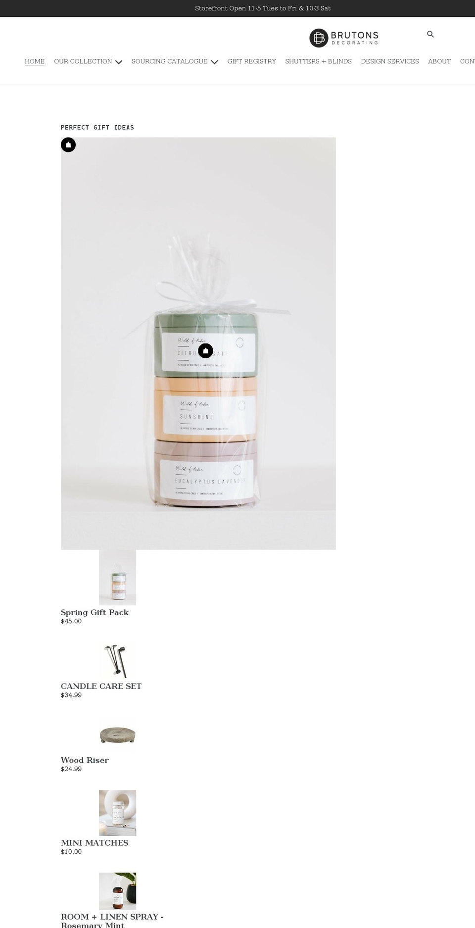 brutonsdecorating.com shopify website screenshot