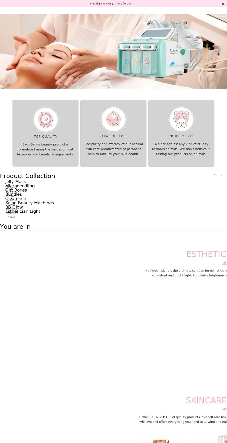 bruunbeauty.com shopify website screenshot
