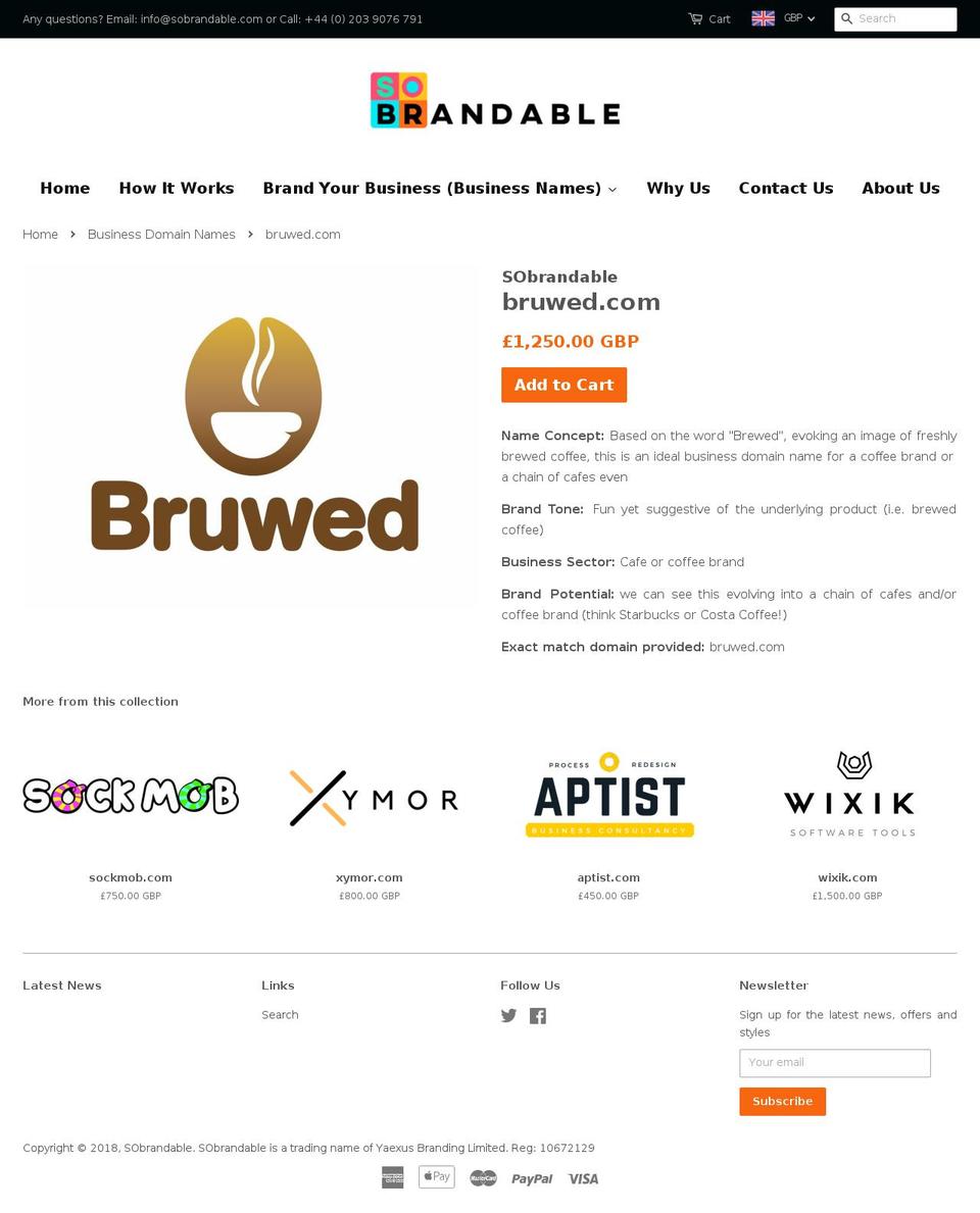 bruwed.com — Shopify storefront screenshot
