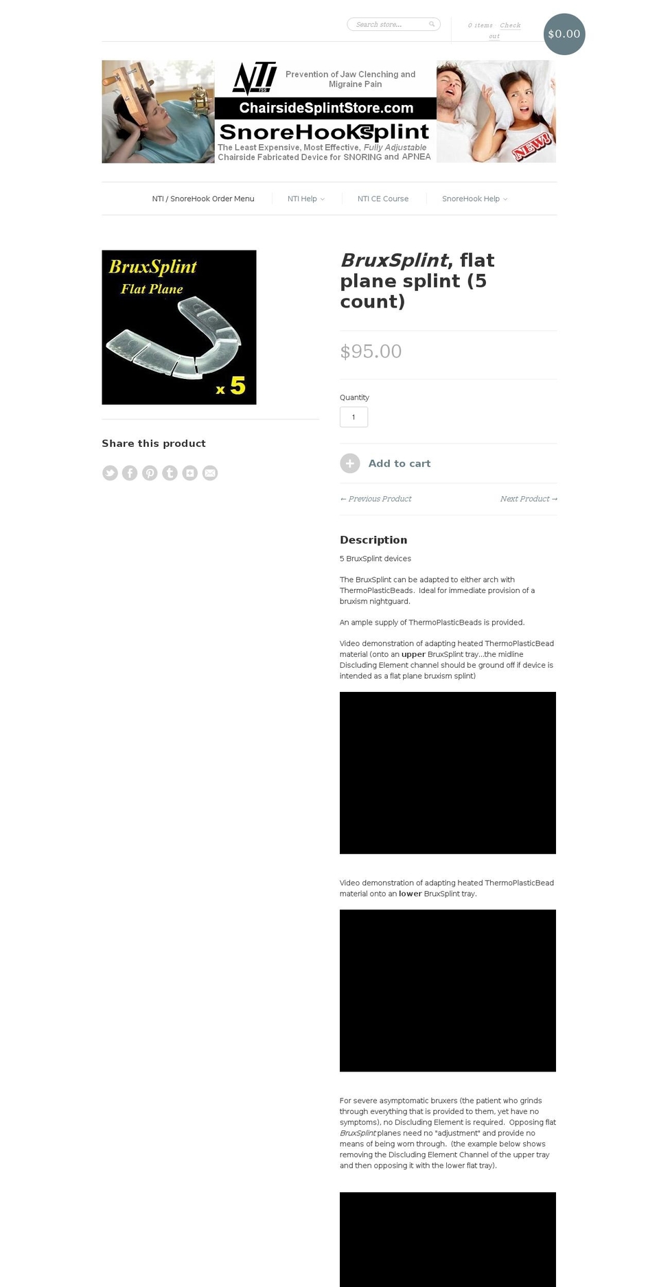 bruxsplint.com — Shopify storefront screenshot