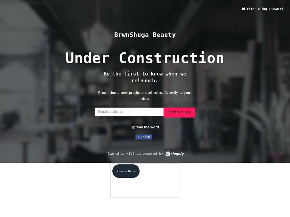 brwnshugabeauty.com shopify website screenshot