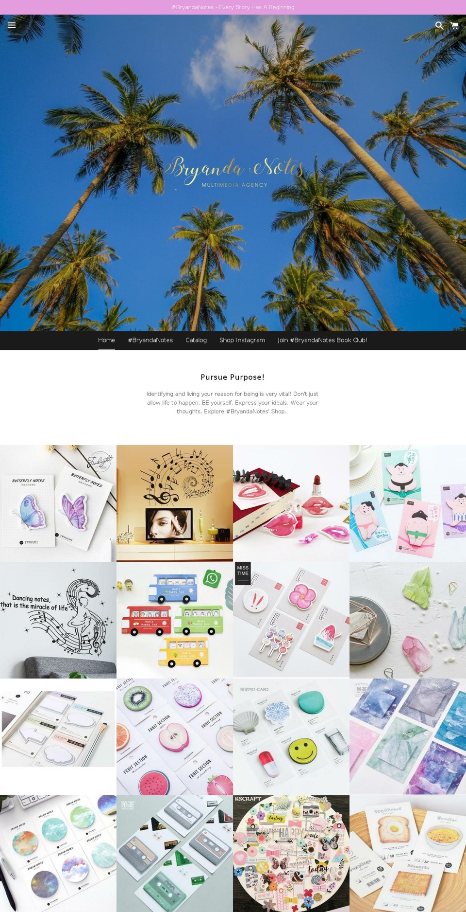 bryandanotes.com shopify website screenshot