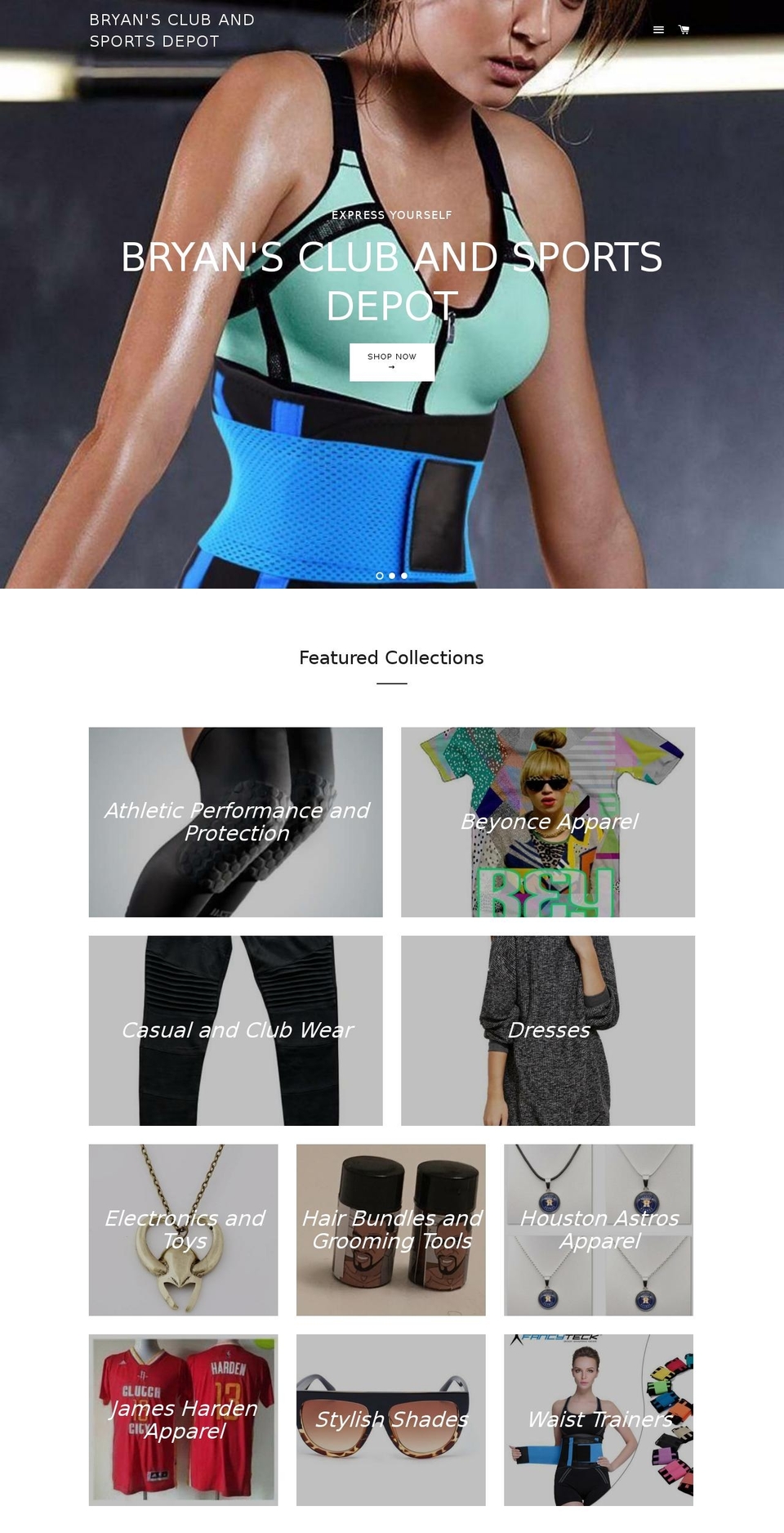 bryansclubandsportsdepot.com shopify website screenshot