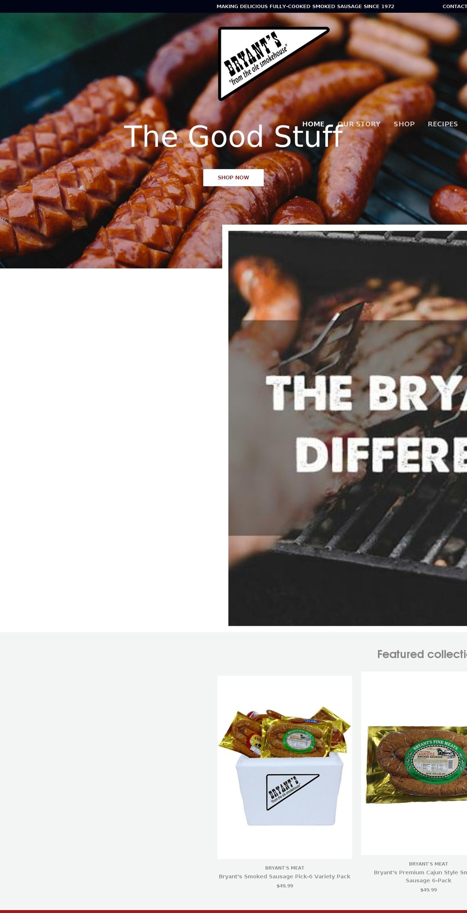 bryantsmeat.com — Shopify storefront screenshot