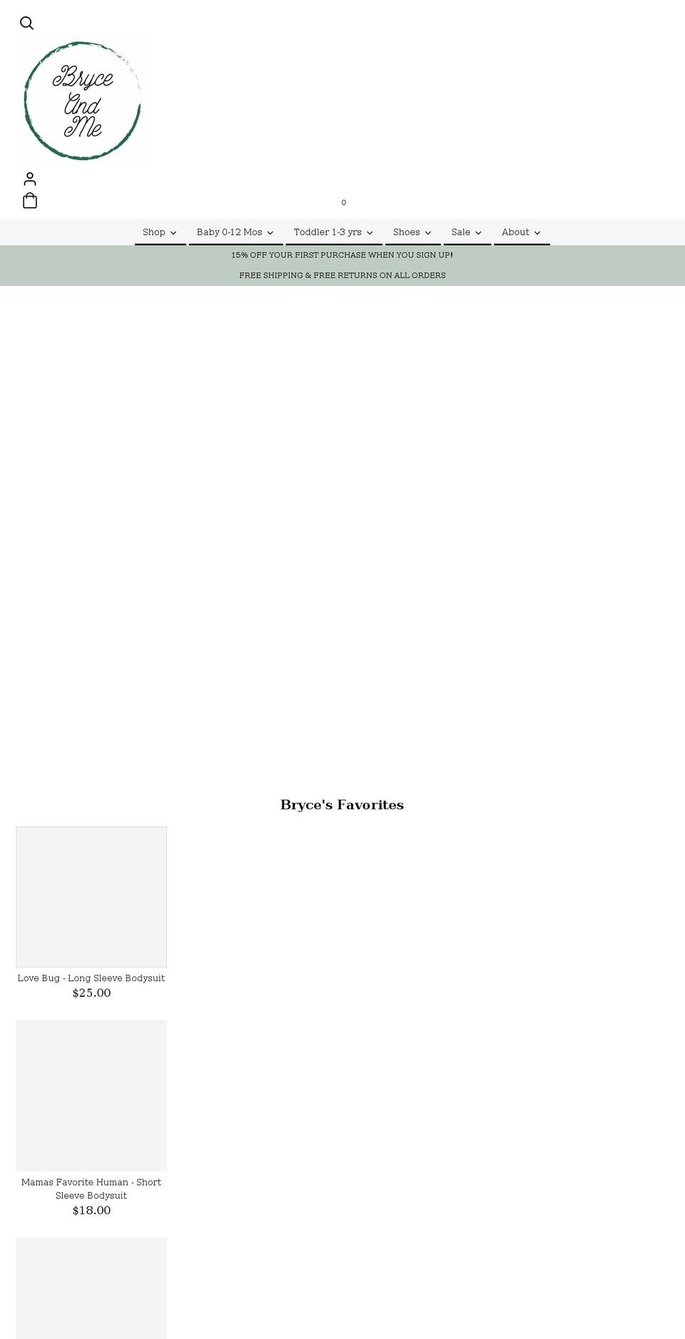 bryceandme.com shopify website screenshot