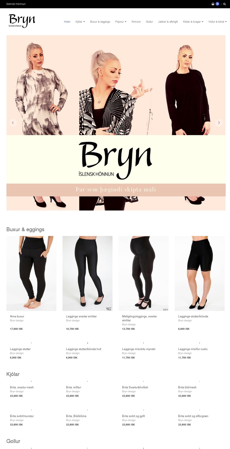 bryndesign.is shopify website screenshot