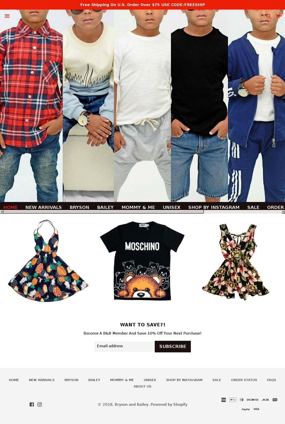 brysonandbailey.com shopify website screenshot
