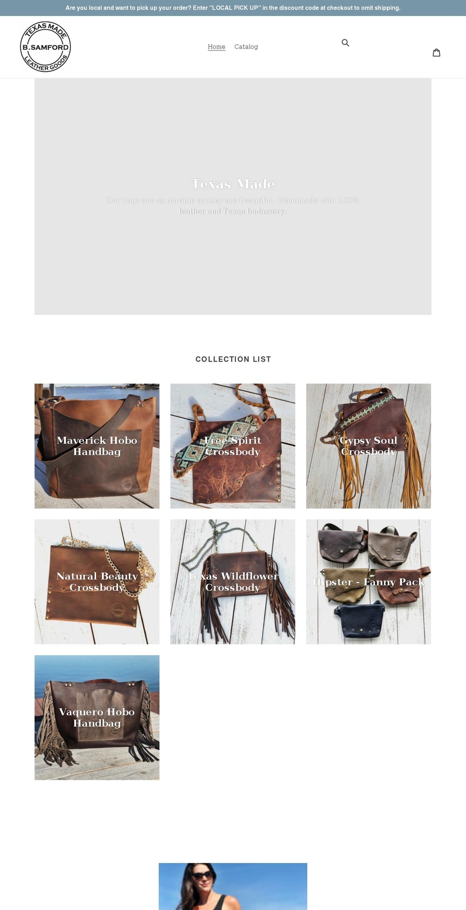 bsamford.com shopify website screenshot