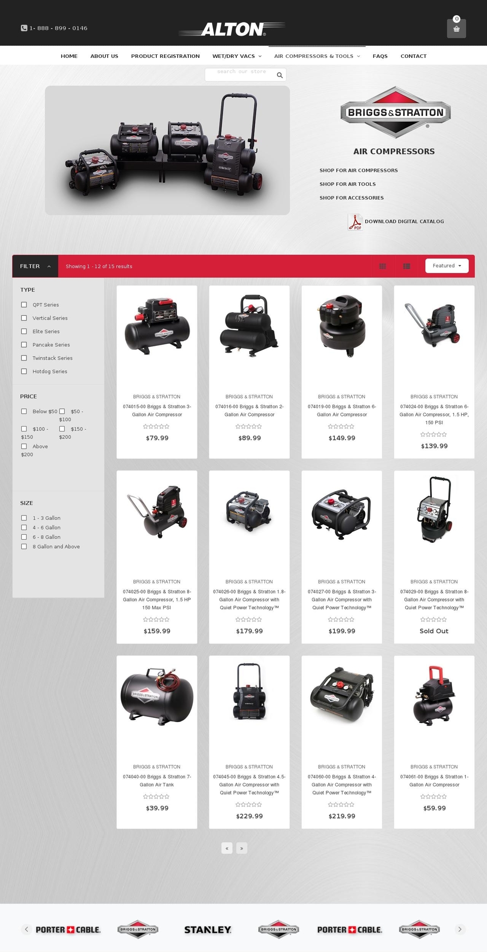 Theme Shopify theme site example bscompressors.com