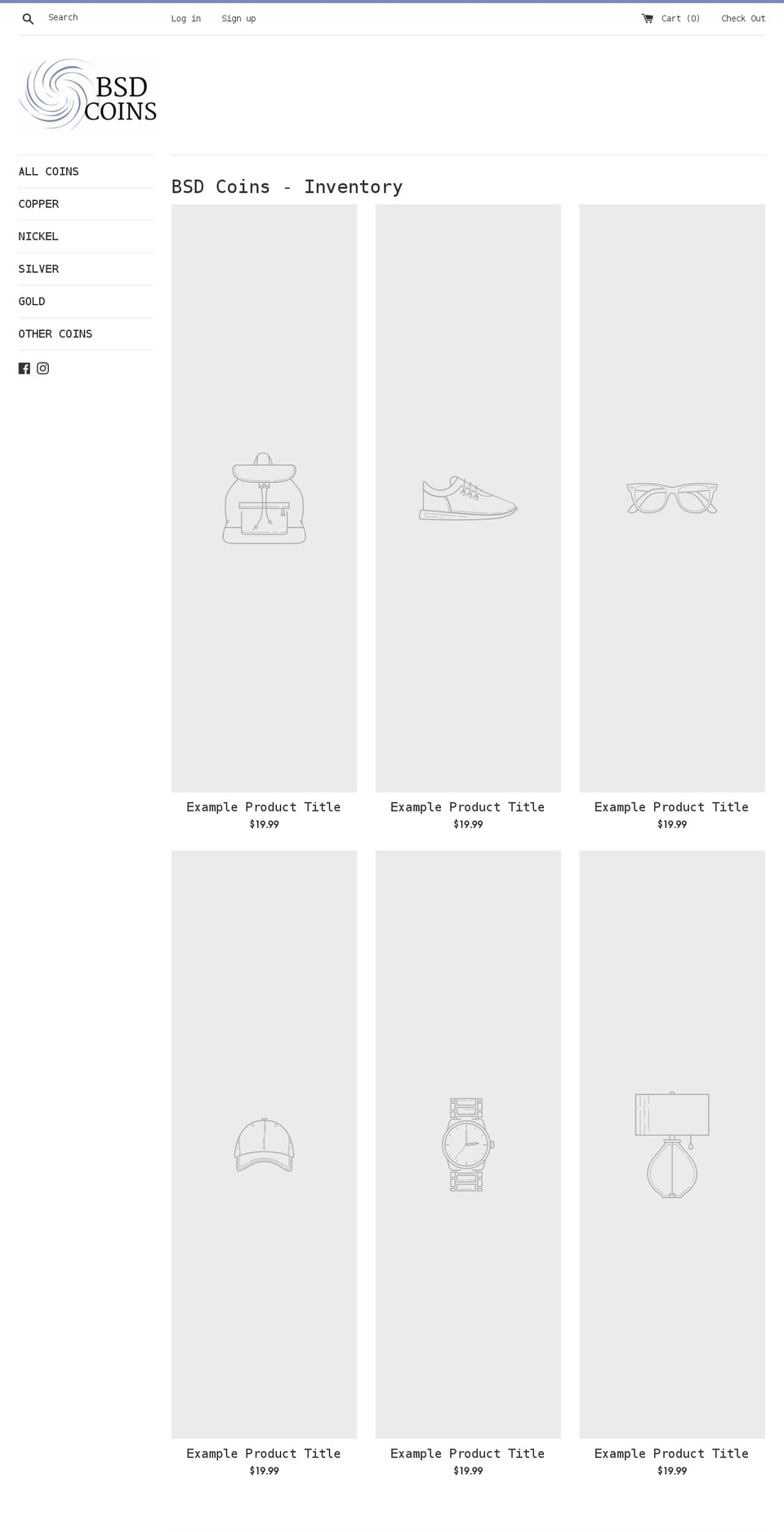 bsdcoins.com shopify website screenshot