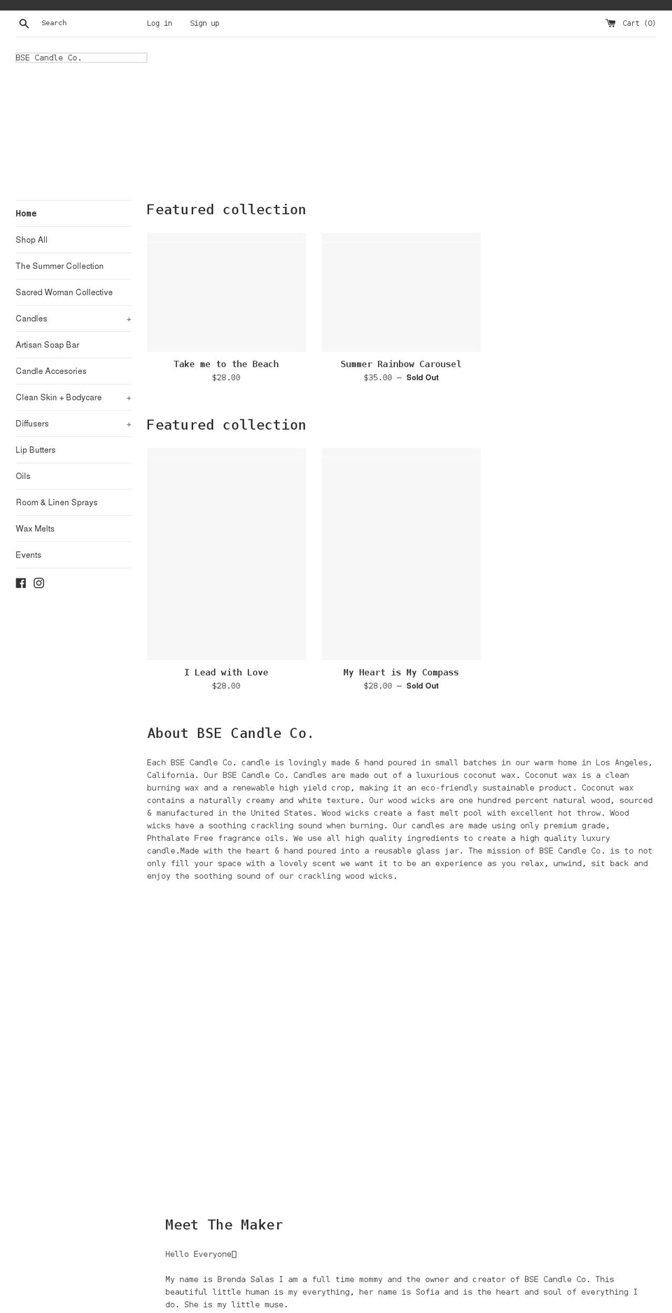 bsecandleco.com shopify website screenshot