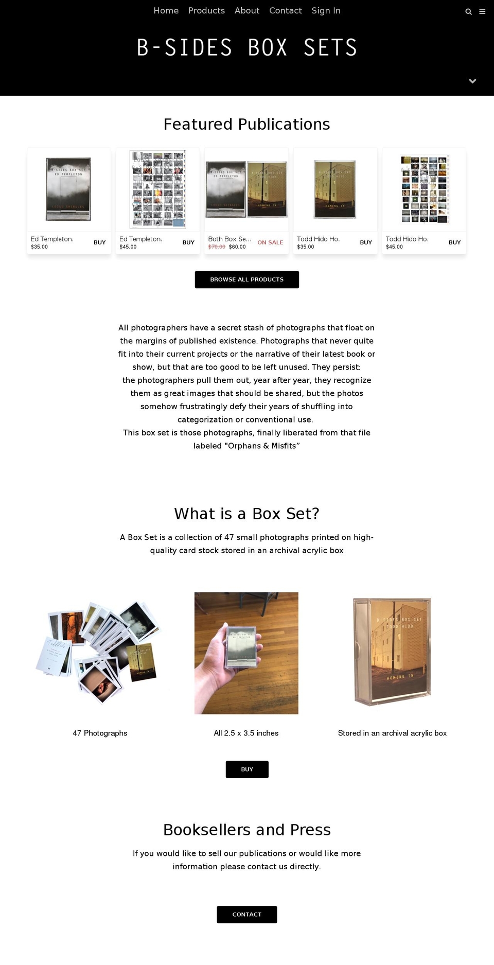 bsideboxsets.com — Shopify storefront screenshot