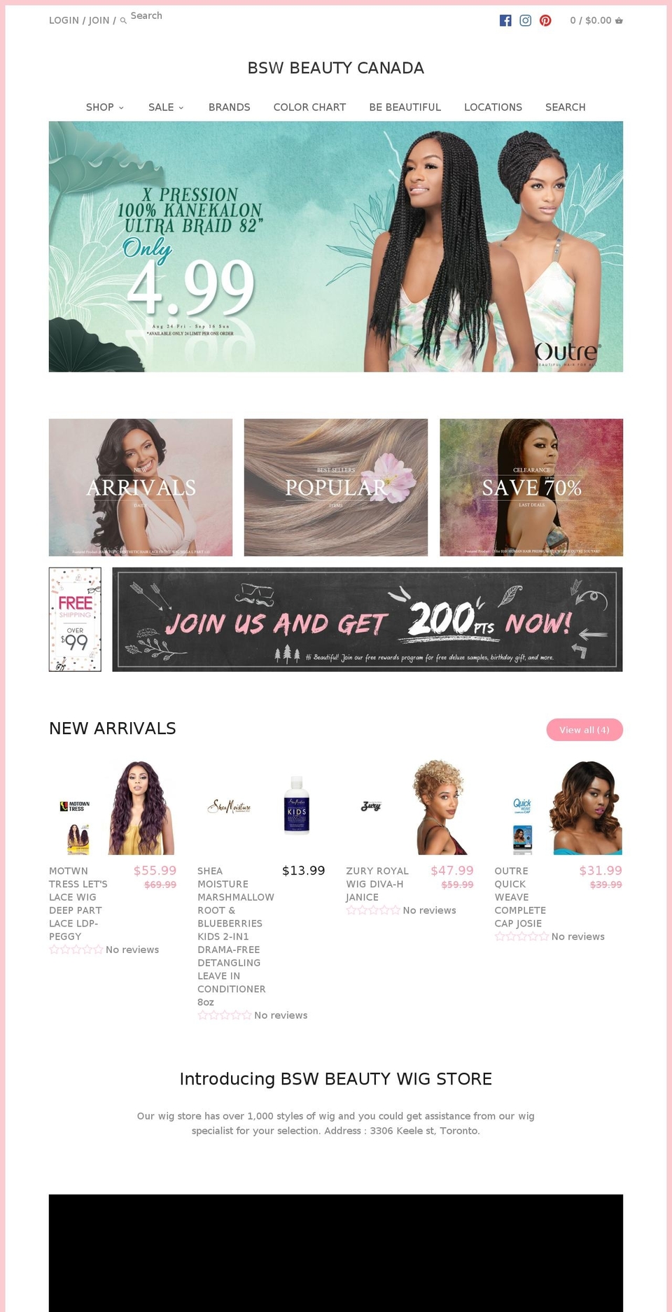 bswbeautyca.com shopify website screenshot