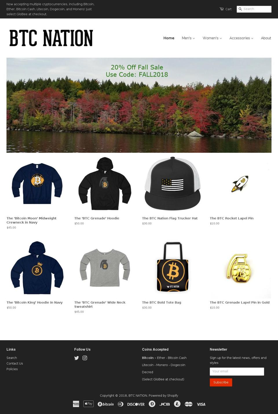 btcnation.com — Shopify storefront screenshot