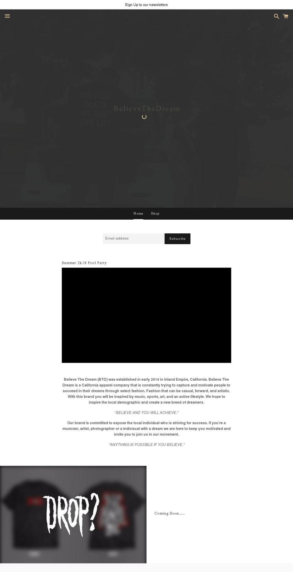 btdapparel.com — Shopify storefront screenshot