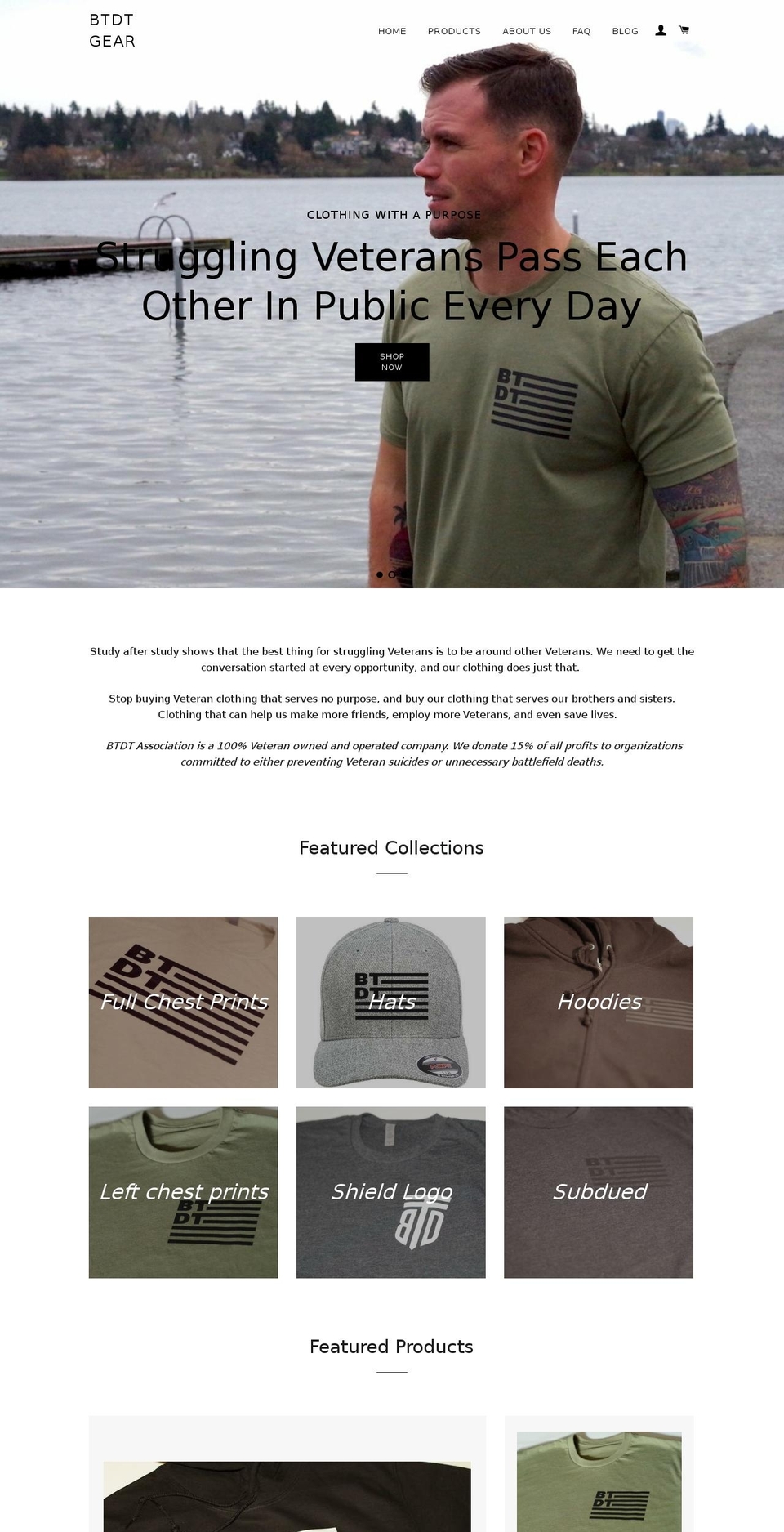 btdtgear.com shopify website screenshot