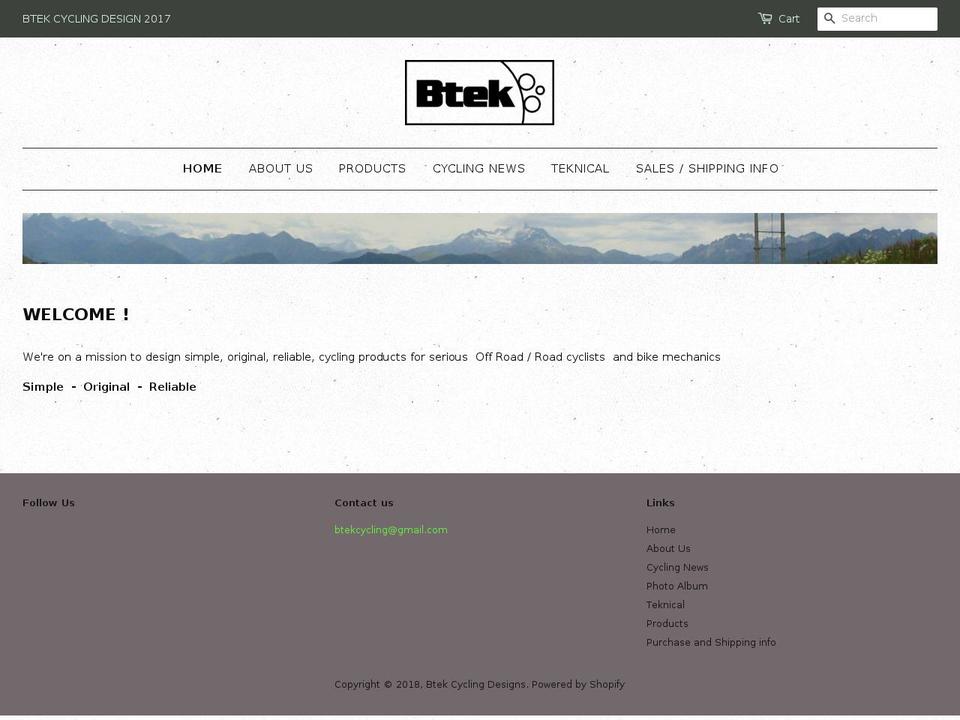 btekcycling.com — Shopify storefront screenshot